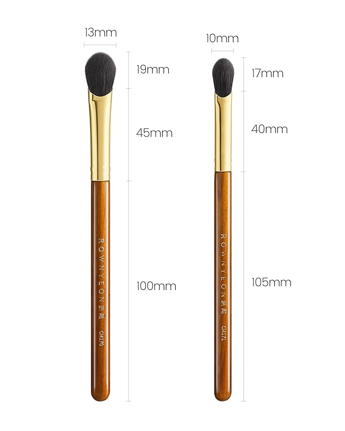 Desert Oak Series Thumb-Shaped Eyeshadow Brush （Small） - Curved Brush Head Mimics Natural Finger Contour, Premium Goat Hair & Bubinga Handle for Lid/Crease Blending (CM 171)-VivaGrace Women