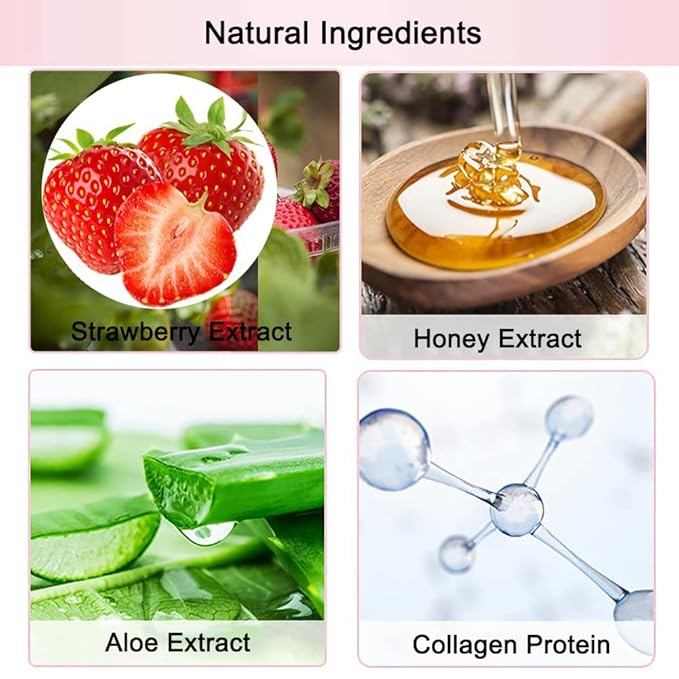 Nourishing Lip Balm Honey Pot, Moisturizing Strawberry Propolis Lip Mask, Hydrating & Prevention Dry and Cracked Lip Scrubs Exfoliator Lip Sleeping Mask Reduces Lip Lines-VivaGrace Women