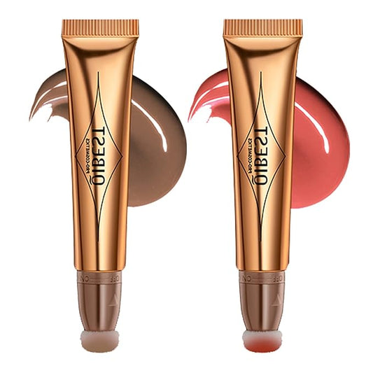 MEICOLY Contour Beauty Wand,Liquid Blush Stick Bronzer Cream with Applicator,Long Lasting Silky Smooth Blendable Contour Highlighter Wand,Cruelty Free,Contour +Blush,2PCS-VivaGrace Women