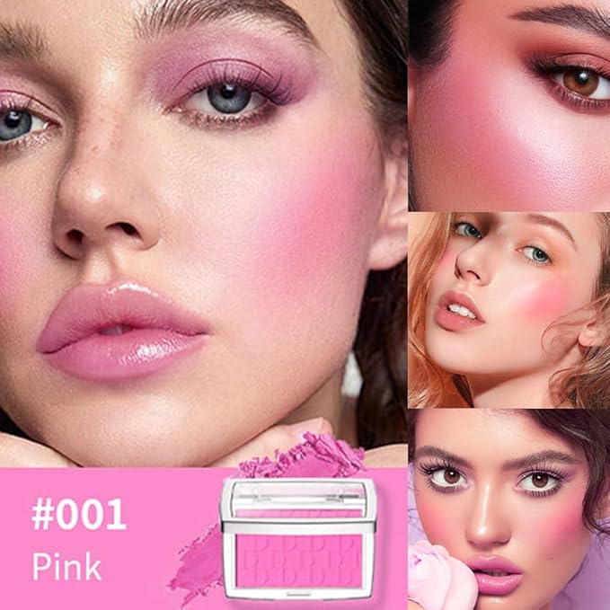 Pink Powder Blush Palette, Multi-Use Makeup Blusher Pink Face Powder for Eyes, Lips, Cheeks, Blendable Formula-VivaGrace Women
