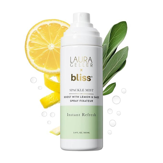 LAURA GELLER NEW YORK x Bliss Spackle Mist Boost with Lemon & Sage - Long-Lasting Dewy Skin Makeup Setting Spray - Brighten and Soothe Dull Skin-VivaGrace Women