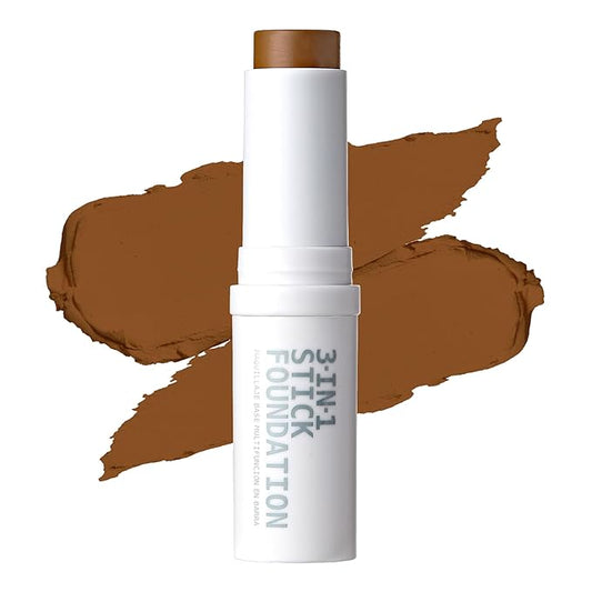 Ruby Kisses Natural Full Coverage 3-In-1 Stick Foundation. Easy to Apply, Hydrating, Lightweight, Long Lasting, Concealer and Contour Stick for Face Makeup (Warm Coconut)-VivaGrace Women