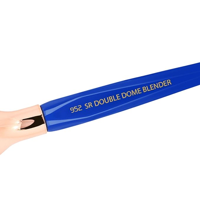 Bdellium Tools Professional Makeup Brush - Golden Triangle 952 Small Rounded Double Dome Blender - With All Vegan and Soft Synthetic Fibers, For Application & Blending (Blue, 1pc)-VivaGrace Women