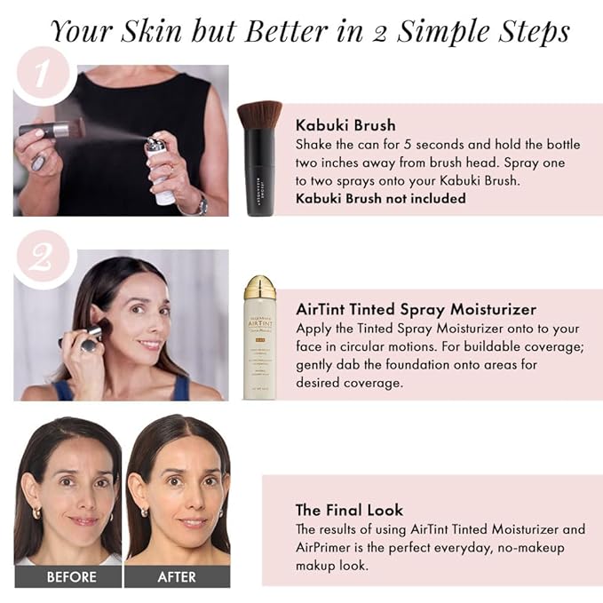 Jerome Alexander MagicMinerals AirTint Tinted Moisturizer AirBrush Spray Light Shade | Tinted Moisturizer Spray with Anti-Aging Ingredients | Dark Espresso-VivaGrace Women