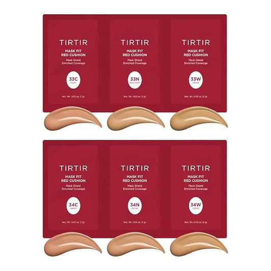 TIRTIR Mask Fit Red Cushion Foundation *Trial Kit* #Medium Deep | Japan's No.1 Choice for Glass skin, Long-Lasting, Lightweight, Buildable Coverage, Semi-Matte-VivaGrace Women