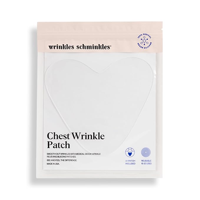 Wrinkles Schminkles Chest Wrinkle Patch - Reusable Silicone Smoothing Pads for Cleavage & Body, Reduce Wrinkles & Stretch Marks, Sensitive Formulated, Secret to Radiant Skin (1 Pack)-VivaGrace Women