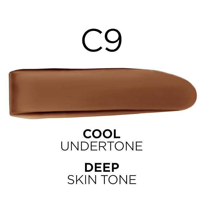 L'Oreal Paris True Match Super-Blendable Foundation, Medium Coverage Liquid Foundation Makeup, C9, Deep, 1 Fl Oz-VivaGrace Women
