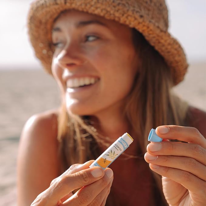 Badger - Classic Lip Balm, Unscented, Made with Organic Olive Oil, Beeswax & Rosemary, Certified Organic, Moisturizing Lip Balm, 0.15 oz (4 Pack)-VivaGrace Women