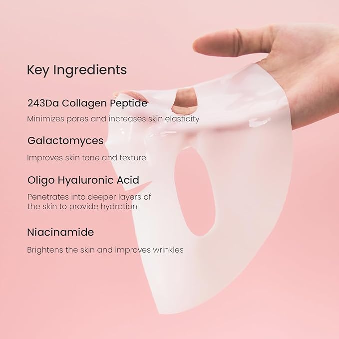 BIODANCE Bio-Collagen Real Deep Mask, Hydrating Overnight Hydrogel Mask, Pore Minimizing, Plumping, Elasticity Improvement, Korean Skincare | 1.19oz(34g) x 16ea-VivaGrace Women