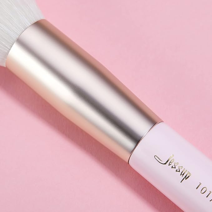 Jessup Makeup Brushes Set Professional, 25PCS Pink Premium Natural Powder Foundation Eyeshadow Blending Concealer Blusher Highlight Labeled Brushes, T290-VivaGrace Women