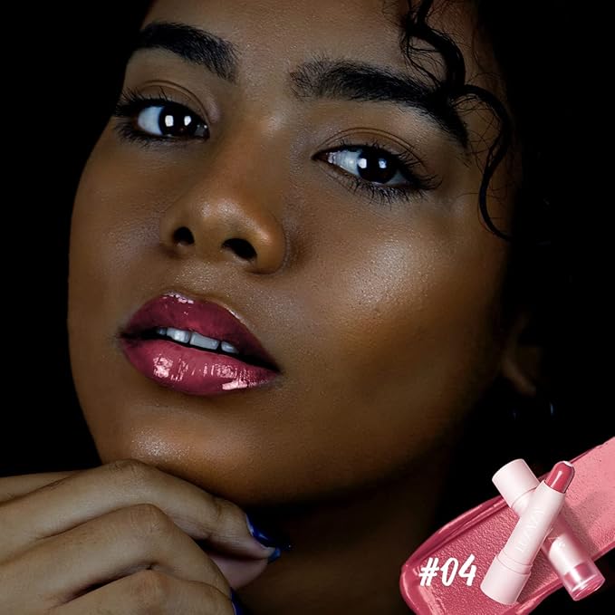 Tinted Lip Balm Chapstick with Color, Natural Semi - Gloss Finish, Hydrating/Coloring 2 in 1 Moisturizer Lip Stick for Girls & Women #04 Hot-Pink-VivaGrace Women