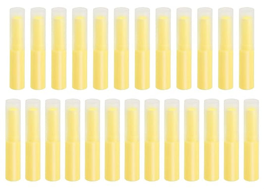 0.14oz Empty Flavored Lip Balm Container Tubes Plastic Homemade Moisturizing Lip Stick with Caps Bulk Fit for Women Adult DIY Making Supplies, 25 Count (Yellow)-VivaGrace Women
