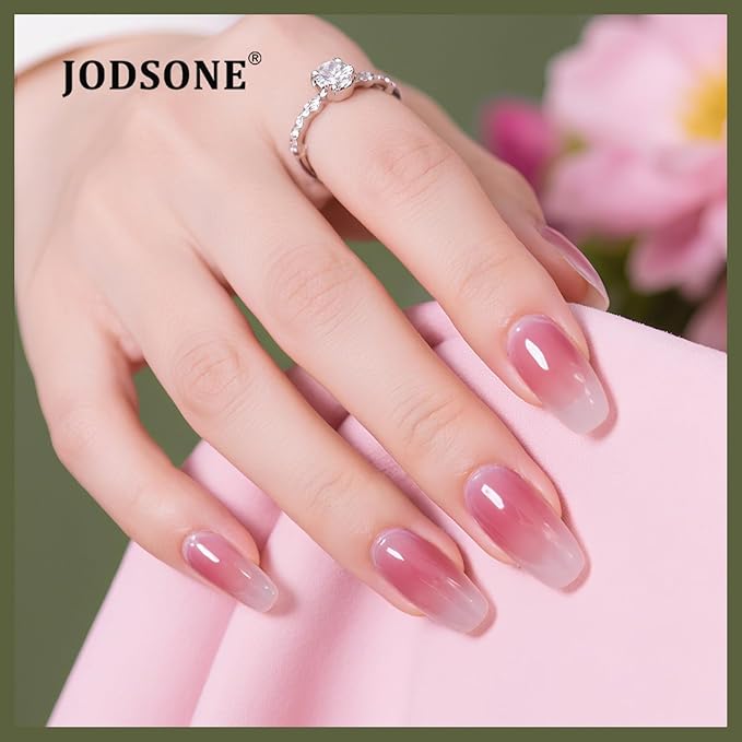 JODSONE 32 Colors Jelly Gel Nail Polish Kit with U V Light Crystal Transparent Classic Color 4 Functional Gel for All Seasons-VivaGrace Women
