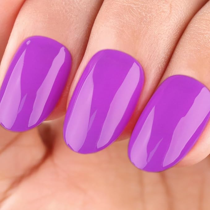 Imtiti Magenta Purple Gel Nail Polish - Bright Purple Color Autumn Winter Gel Polish - Long-Lasting Color Suitable for All Occasions UV LED Cure Gel Polish