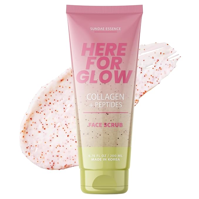 Collagen Facial Scrub - Dermatologist Tested, Anti-Aging, Hydrates & Improves Firmness, Korean Skin Care, 95% Natural, Clean Beauty, Non - GMO, Cruelty - Free - 1 Pack-VivaGrace Women