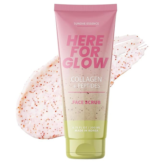 Collagen Facial Scrub - Dermatologist Tested, Anti-Aging, Hydrates & Improves Firmness, Korean Skin Care, 95% Natural, Clean Beauty, Non - GMO, Cruelty - Free - 1 Pack-VivaGrace Women