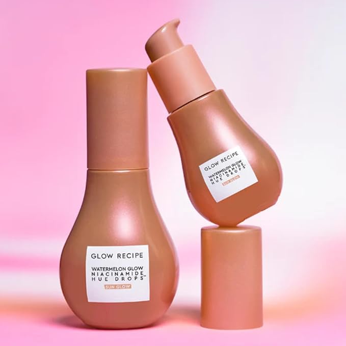 Glow Recipe Hue Drops - Mini Tinted Face Serum - Bronzing Drops to Brighten & Hydrate - Skincare Makeup Primer & Liquid Highlighter to Blur Pores for a Radiant, Even Skin Tone - Sun Glow (15ml)-VivaGrace Women