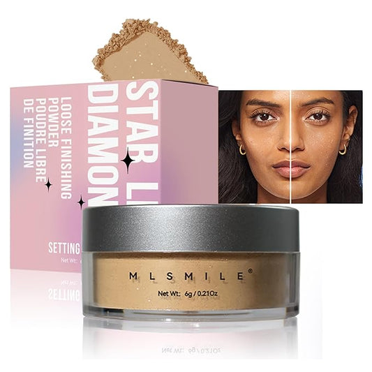 AKARY Dark Complexion Translucent Setting Powder, Shimmer Finishing Powder Oil Control for Long Lasting Makeup, Lightweight Loose Powder Waterproof, Blurring Powder for Medium To Tan Tones, 03-VivaGrace Women