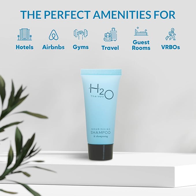 H2O Therapy Shampoo, Travel Size Hotel Hospitality, 0.85 oz (Case of 300)-VivaGrace Women