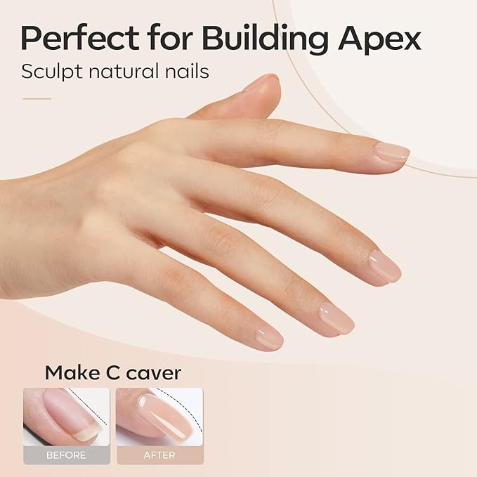 modelones 8-in-One Builder Nail Gel, Neutral Nude Builder for Thickening, LED Lamp Cured Hard Strengthener Extension Color Base Rhinestone Glue Gel Polish in a Bottle for DIY Home Salon-VivaGrace Women