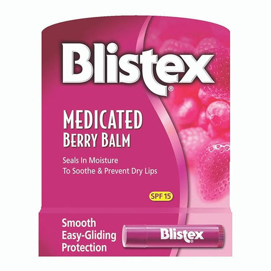 Blistex Medicated Berry Balm SPF 15 0.15 oz (Pack of 7)-VivaGrace Women