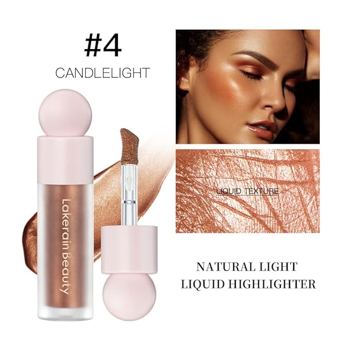 UNYOKE Liquid Highlighter, Highlighter makeup Stick，Makeup Highlighter Face Illuminator, Beauty Glow Highlight Body Shimmer, Waterproof Smooth Cream Highlighter, Longlasting Liquid Highlighter, Body Highlighter.-04#-VivaGrace Women