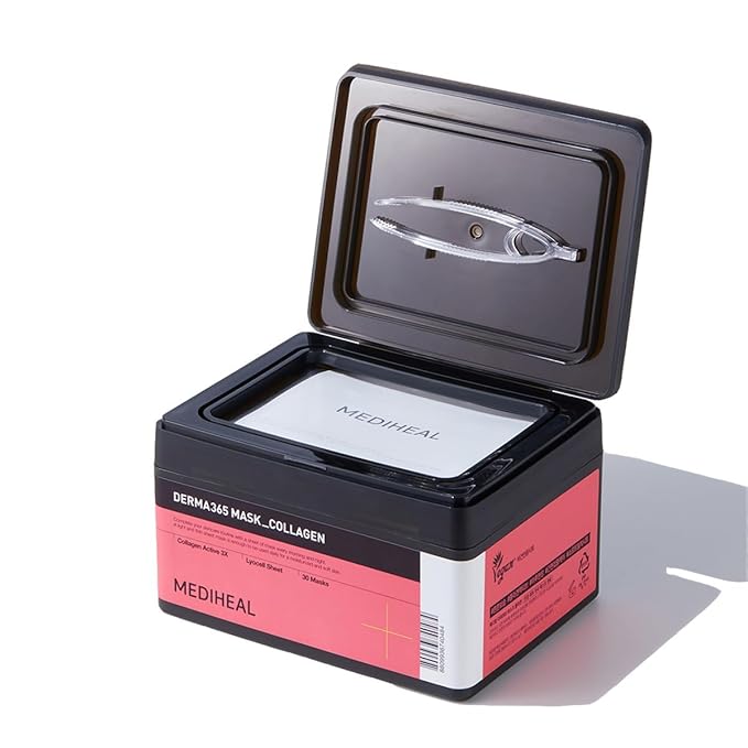 Mediheal Derma 365 Collagen Mask (30 Masks) - Daily Skin Care Mask for Firm Moisturizing to Lift Skin with Collagen Active 3X-VivaGrace Women