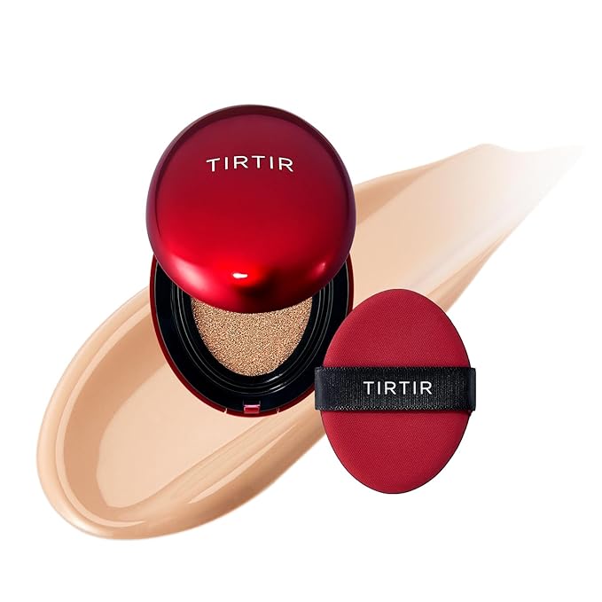 [*Mini Size*] TIRTIR Mask Fit Red Cushion Foundation | Full coverage, Weightless, Skin fit, Satin Glow Finish, Korean Makeup BB Foundation, beauty, Tattoo cover up, Buildable (#24N Latte, 0.15 Fl Oz)-VivaGrace Women