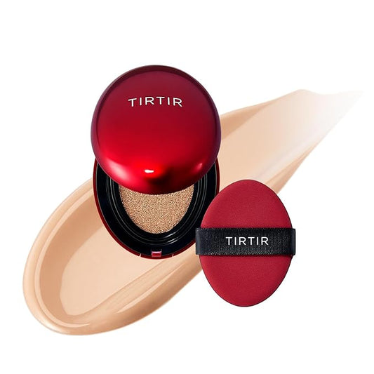 [*Mini Size*] TIRTIR Mask Fit Red Cushion Foundation | Full coverage, Weightless, Skin fit, Satin Glow Finish, Korean Makeup BB Foundation, beauty, Tattoo cover up, Buildable (#24N Latte, 0.15 Fl Oz)-VivaGrace Women