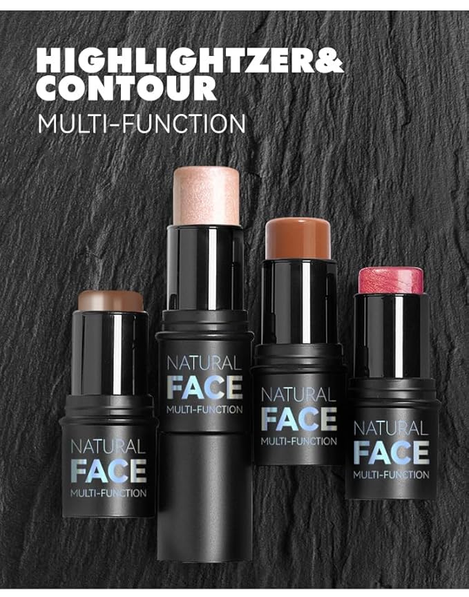 3 Pcs Face Contour Sticks Set, Shades with Highlighter & Contour & Blush Sculpted Complexion Wand Contour Long Lasting Natural Buildable Highlighters Contour Contouring Bronzer (01, 05, 06)-VivaGrace Women