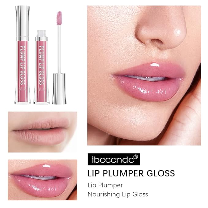 ibcccndc Lip Plumper gloss,Natural Lip Plumper,High Shine Lip Plumper,Lip Enhancer for Fuller,Sexy Lip Gloss,Shiny Lip Gloss For Girls and Women (6)-VivaGrace Women