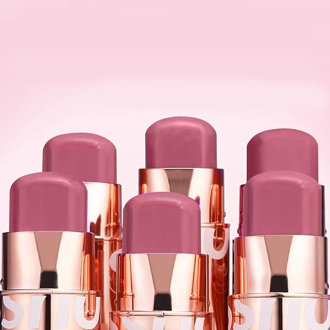 Cream Blush Stick for Cheeks Makeup,Waterproof Blush Face Stick Multi-Use Lip and Cheek Tint,Matte Finish Lightweight Easy to Blend Natural Cream Blusher Makeup for All Skin Tones- Pink-VivaGrace Women