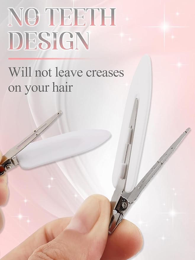 8Pcs No Bend No Crease Hair Clips - Styling Duck Bill Clips Alligator Hair Barrettes for Styling Sectioning, Small Gifts for Women Girl Salon Hairstyle Hairdressing Bangs Waves Makeup, White-VivaGrace Women