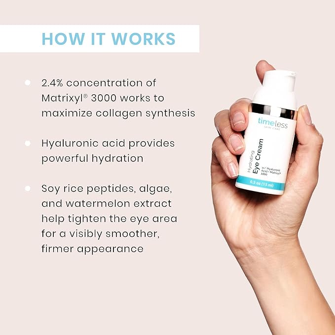 Timeless Skin Care Hydrating Eye Cream - Skin Care Cream for Eyes with Hyaluronic Acid - Hydrating Beauty Product for Personal Care - 0.5 oz (Pack of 2)-VivaGrace Women