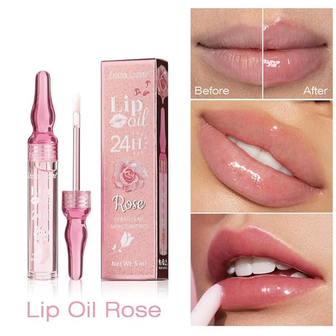 Rose Lip Oil Moisturizing Nourishing Repair Lips Reduce Fine Lines Relieve Dryness Long-Lasting Daily Use Lip Care-VivaGrace Women