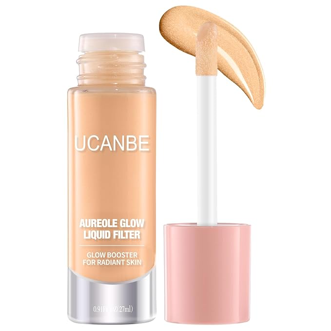 UCANBE Halo Glow Liquid Filter, Face Complexion Booster For Radiant Skin All Day Longwear, Soft-Focus Look Sodium Hyaluronate Vegan & Cruelty-Free - 0.91OZ Champagne Glow-VivaGrace Women
