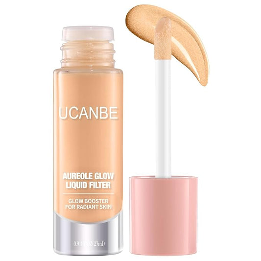 UCANBE Halo Glow Liquid Filter, Face Complexion Booster For Radiant Skin All Day Longwear, Soft-Focus Look Sodium Hyaluronate Vegan & Cruelty-Free - 0.91OZ Champagne Glow-VivaGrace Women