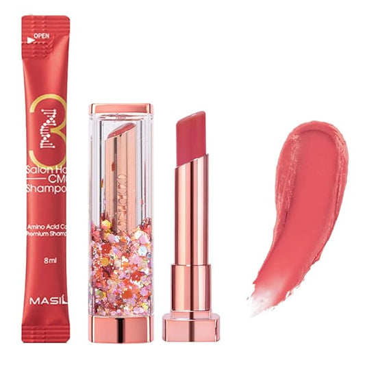 Sparkle Cute Lip Balm, Rose Red, Glittery, Moisturizing, Crayon-VivaGrace Women