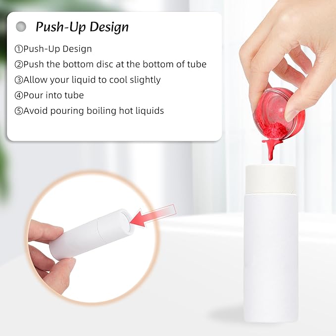 NICENEEDED 15 Pcs Kraft Paper Lipstick Tube, 0.4 Oz Paperboard Lip Balm Tubes, Cardboard Empty Deodorant Container Solid Perfume Tube Cosmetic Box for DIY Chapstick Deodorant Crayon-VivaGrace Women