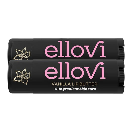 Natural Lip Butter Lip Balm - Vanilla - Pure Enough to Eat - Made With Just 6 Vegan Ingredients - 100% Natural & Organic Moisturizing Lip Care for All Day Hydration (2-Pack)-VivaGrace Women