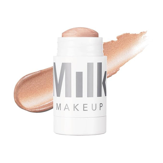 Milk Makeup Highlighter, Lit (Champagne) - 0.21 oz - Dewy Cream Highlighter Stick - Blendable & Buildable - 1,000 Swipes in Every Stick - All Skin Types - Vegan, Talc Free & Cruelty Free-VivaGrace Women
