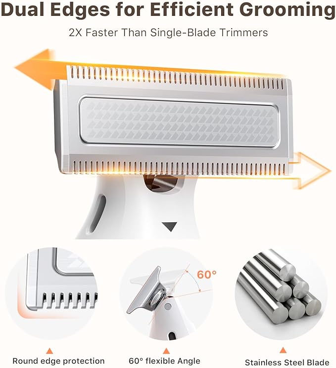 Mini Bikini Trimmer for Women - Intimate Pubic Hair Removal, Electric Body Groomer, Small Portable Wet/Dry Shaver, Magnetic Blade, USB-C Rechargeable with Travel Case, Easy to Clean (White)-VivaGrace Women