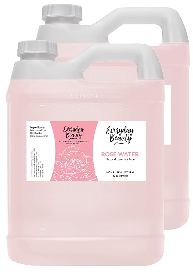 Rose Water Facial Toner Bulk - 64oz Alcohol-Free Vegan All Natural Refreshing Spray Mist for Face and Hair - Uplifts, Calming & Soothing for All Skin Types-VivaGrace Women