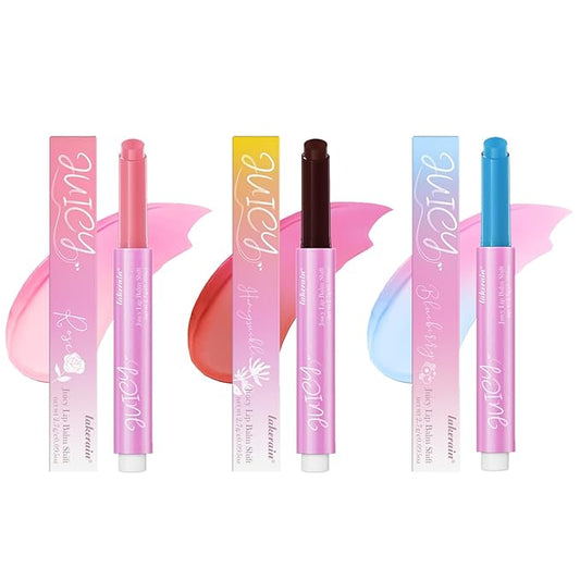 Juicy Lip Balm Shift, Slick Click pH Color Changing Lipstick Hydrating & Moisturizing Color Changing Lip Gloss,Nourishing Lip Care,Lips Moisturizer,Plumping Non-Sticky Sheer Tinted Lip Balm (SET A)-VivaGrace Women