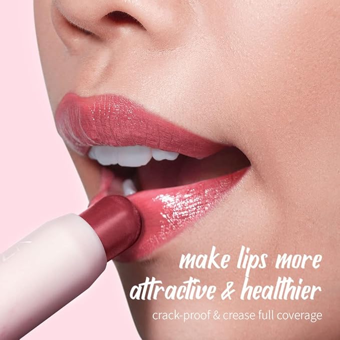 Tinted Lip Balm Chapstick with Color, Natural Semi - Gloss Finish, Hydrating/Coloring 2 in 1 Moisturizer Lip Stick for Girls & Women #02 Rose-In-Love-VivaGrace Women