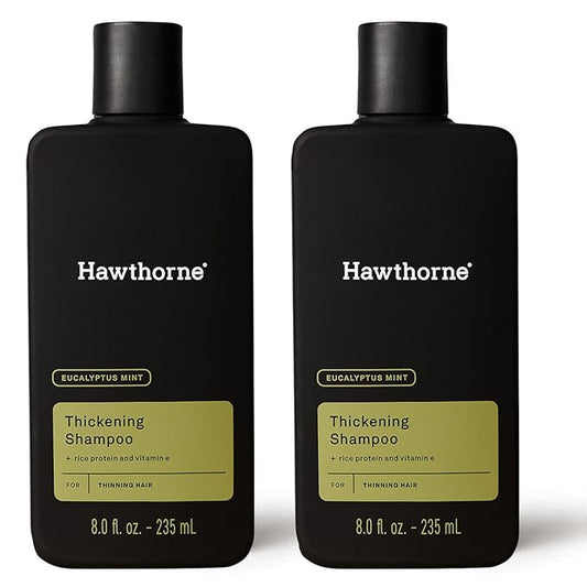 Hawthorne Men's Thickening Shampoo for Thinning Hair. Fight Hair Loss with Rice Protein & Vitamin E. Strengthens Hair Follicles to Reduce Breakage. Mint and Eucalyptus Scent. 8 fl. oz. 2-Pack.-VivaGrace Women