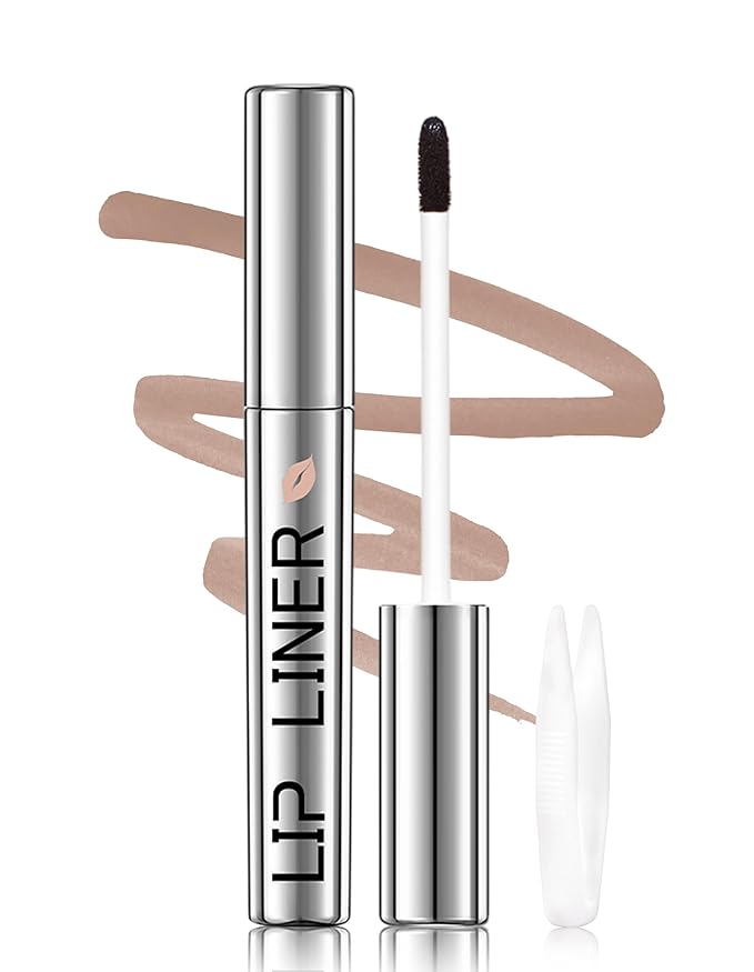 Erinde Lip Liner Peel Off Lip Stain, Long Wear Tattoo Lip Liner with Tweezer, Matte Peel Off Lipliner Stain, Long Lasting, Waterproof, Transfer-proof, Easy to Use & Natural Finish, Neutral Mauve