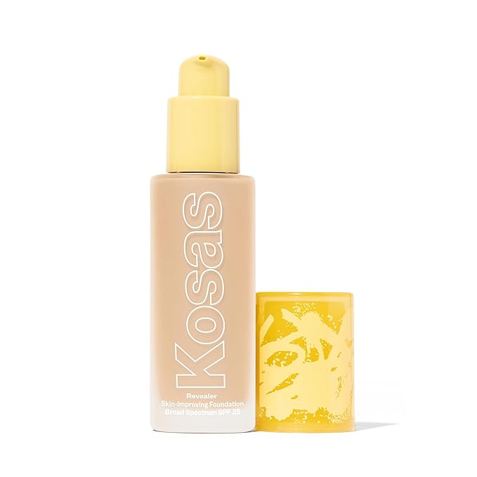Kosas Revealer Skin-Improving Foundation with SPF 25 Protection - Hydrate, Brighten, Soothe, Plump, Protect Skin - Smoothing Texture, Natural Finish and Clean Formula - Very Light Neutral 100-VivaGrace Women