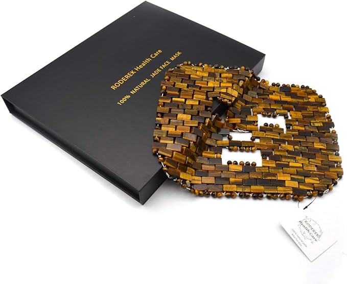 Jade Ice Sleeping Mask, Jade Mask for Relieving Face & Eye Puffiness Migraine, Anti Wrinkle Mask Therapy, Yoga Meditation Tools (Tiger's eye Jade)-VivaGrace Women