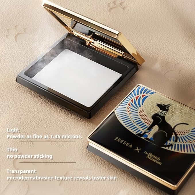 ZEESEA Pressed Powder The British Museum Egypt Series Long Lasting Oil Control Facial Finishing Brighten Setting Powder Multi-use Foundation(#03 Translucent)-VivaGrace Women